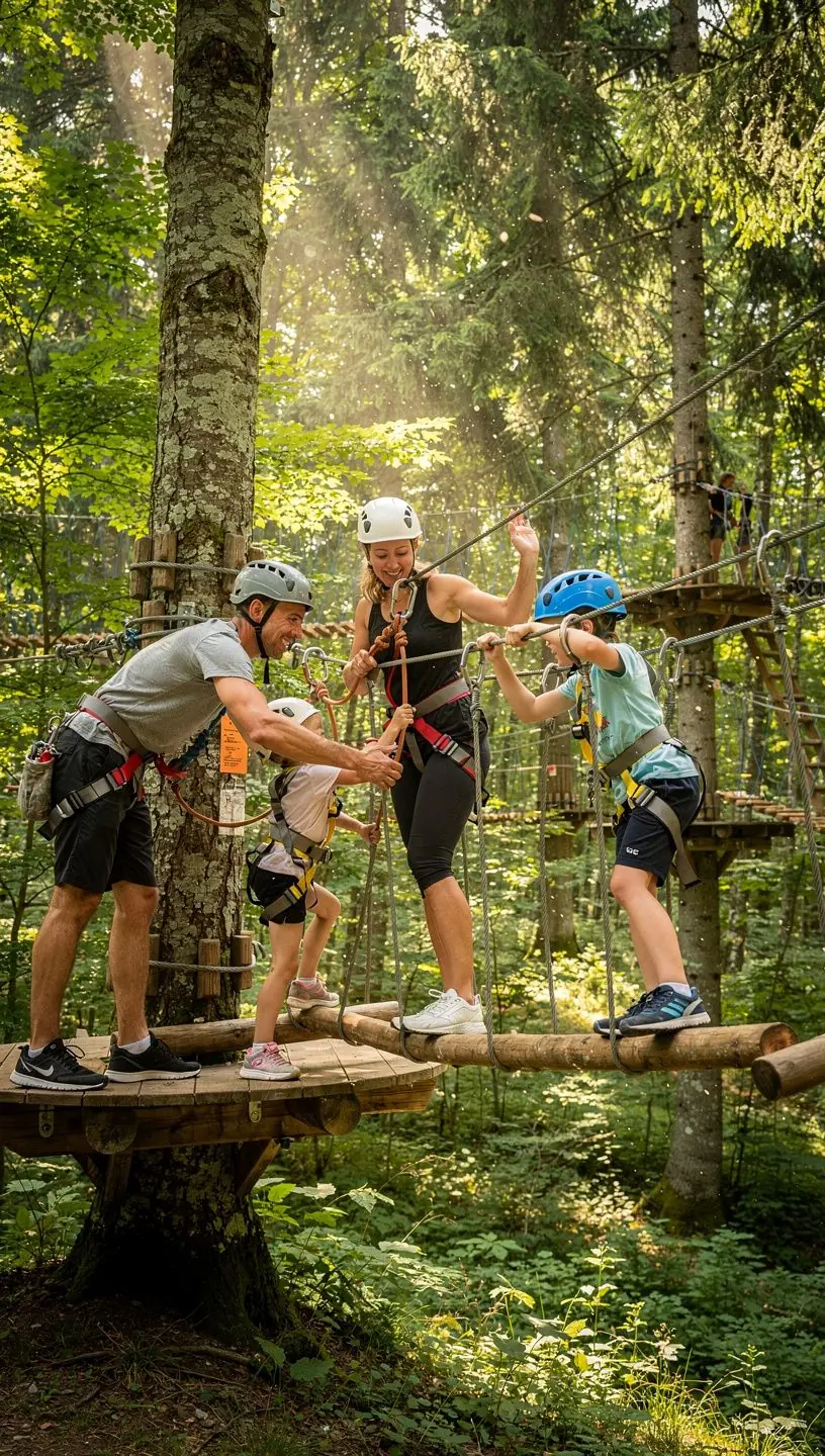 Children exploring a historical castle, learning about Slovakia's rich heritage during a family trip.